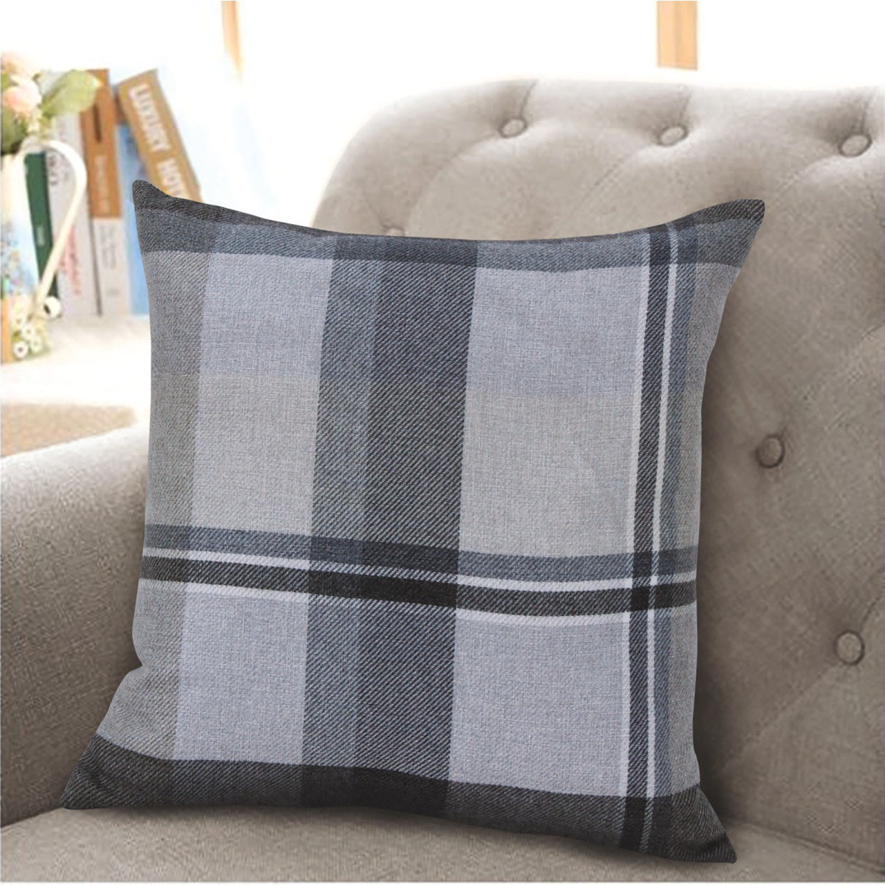 Duck Egg Braemar Tartan Cushion Scott s of Stow