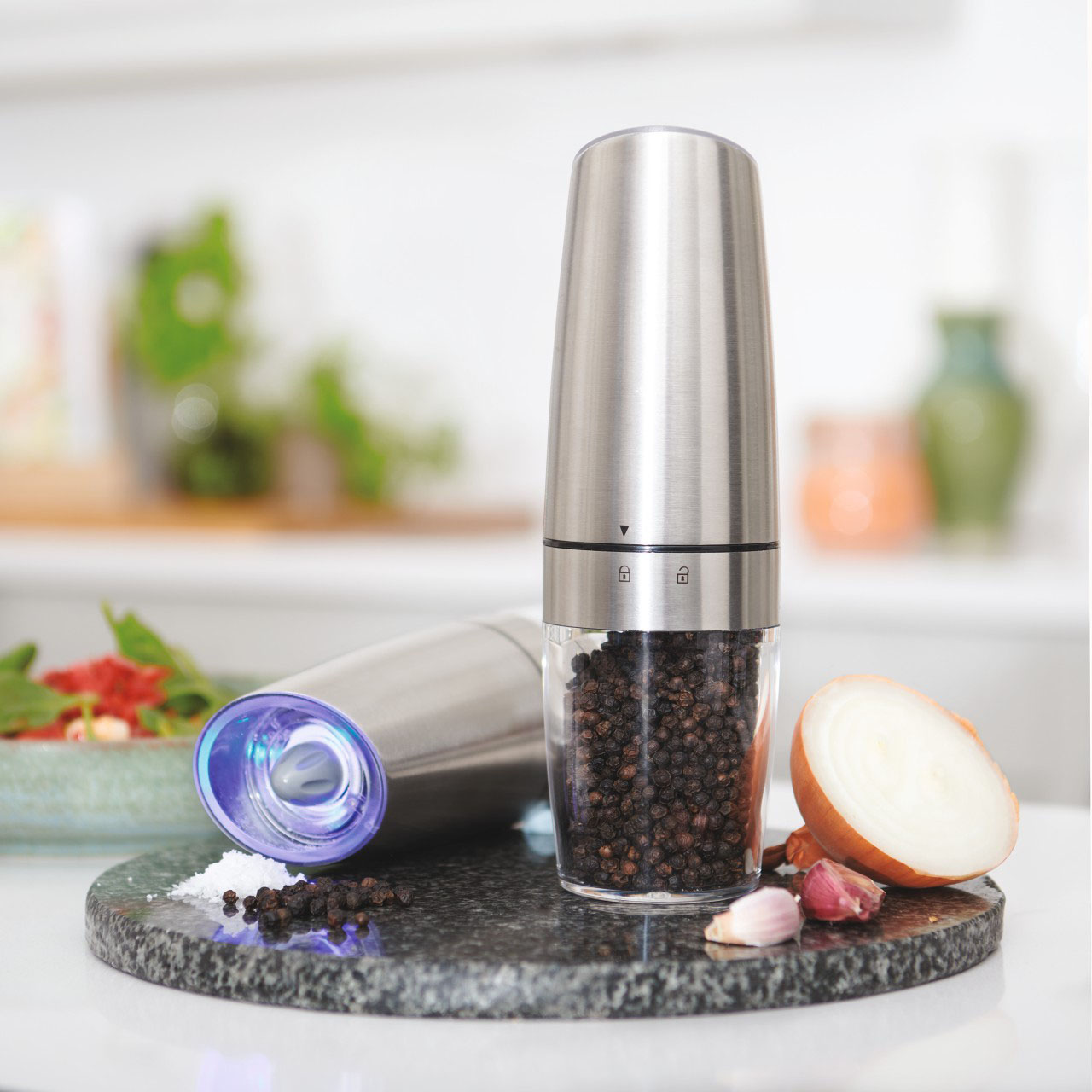 Gravity Salt and Pepper Mills with LED Light
