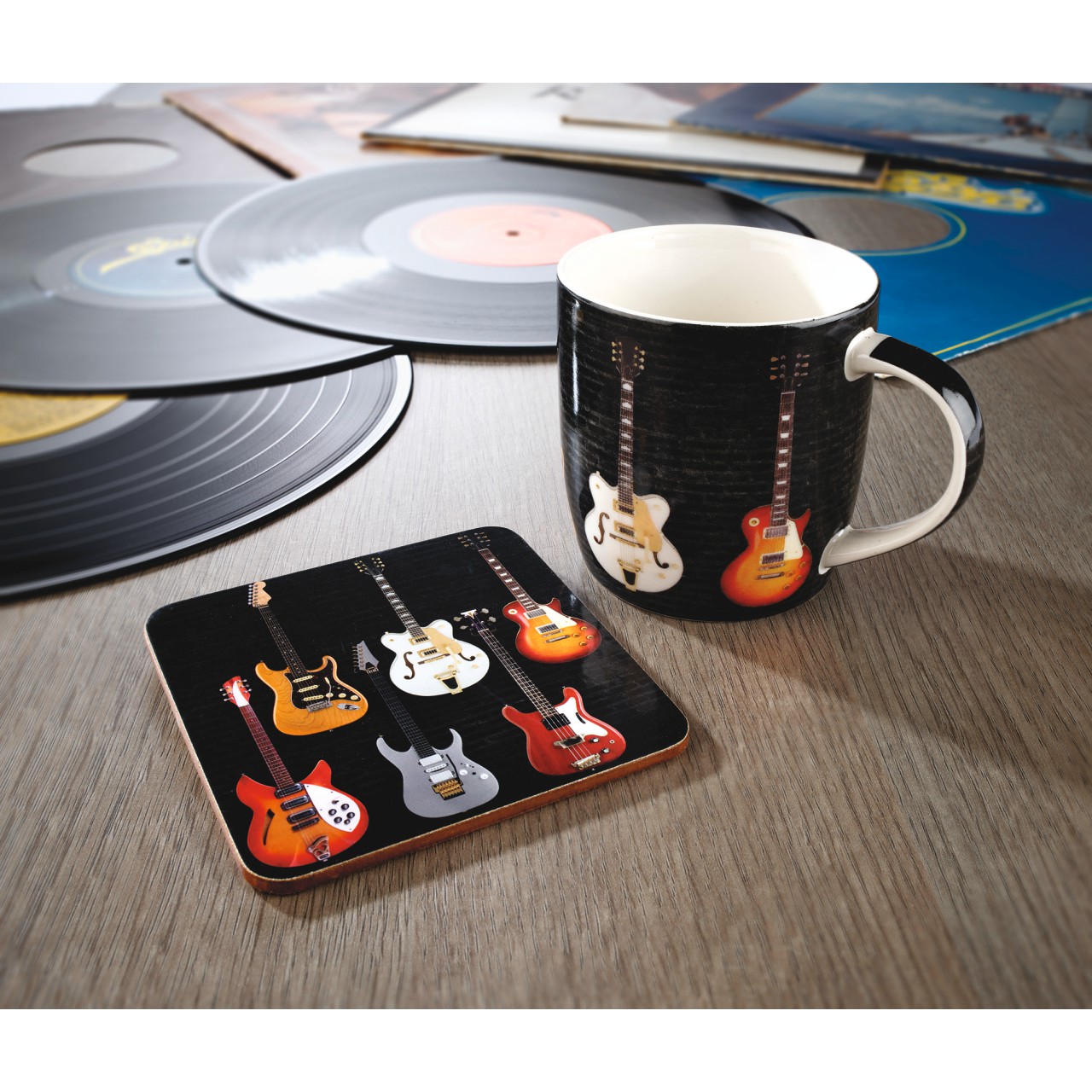 Guitar Mug and Coaster Set