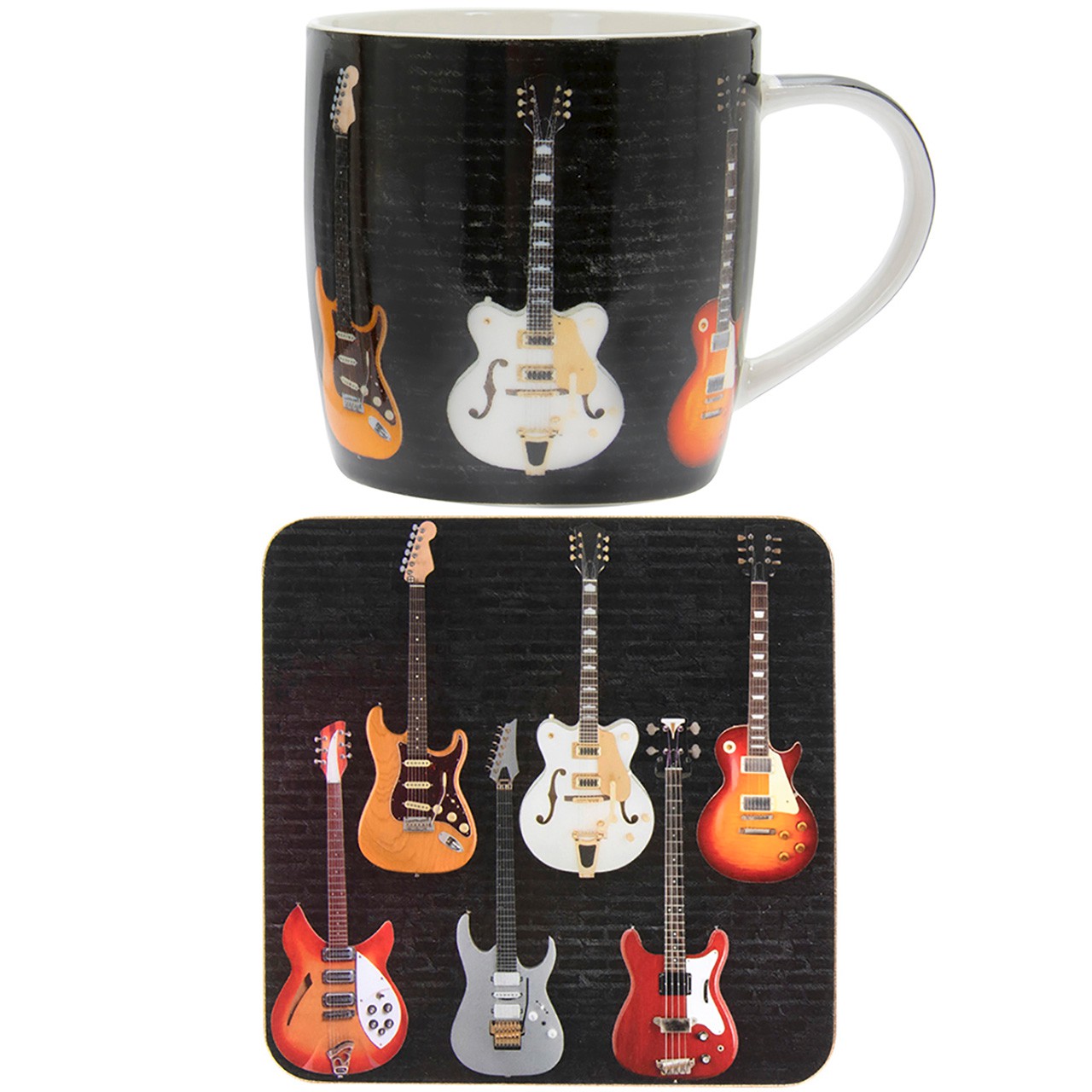 Guitar Mug and Coaster Set