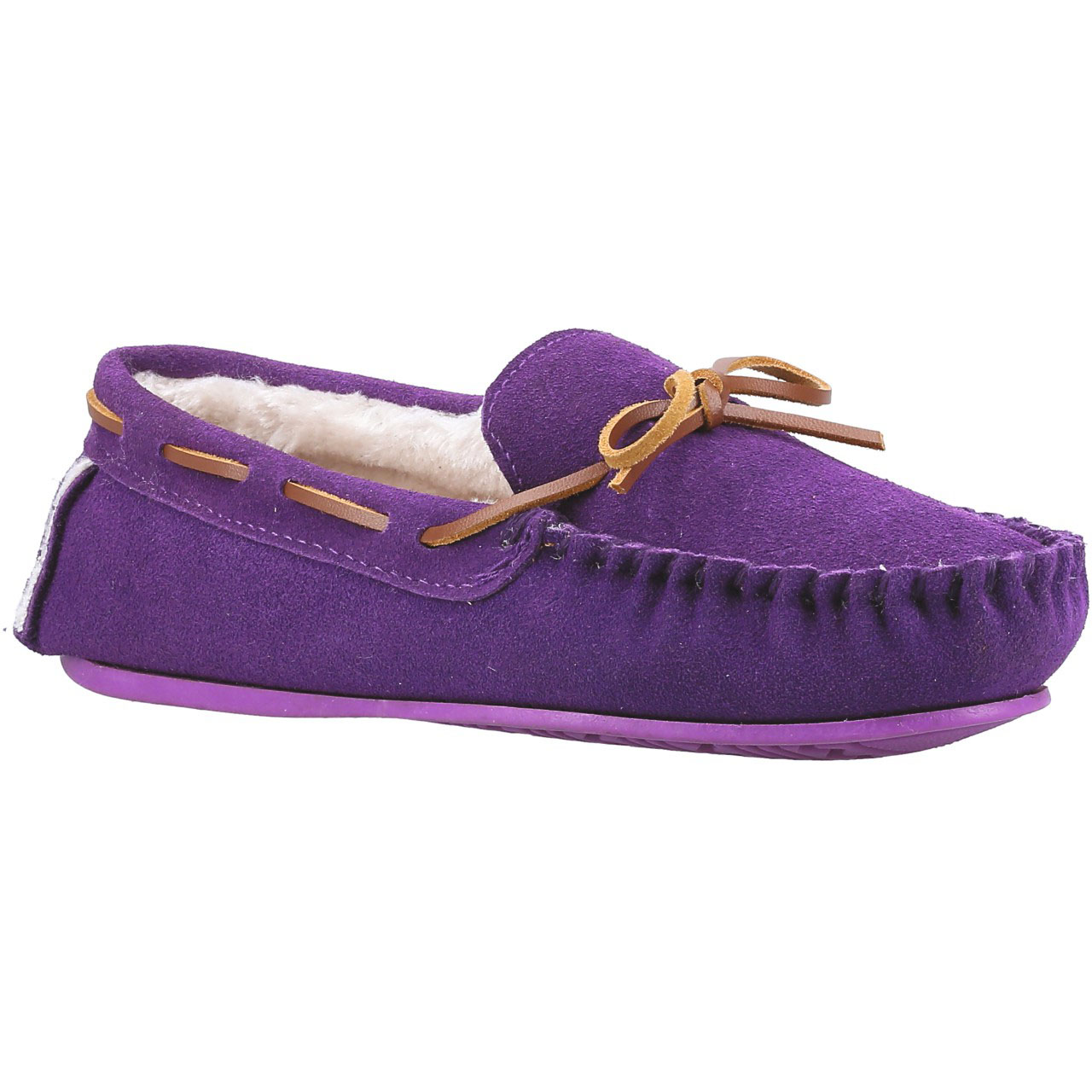 Ladies' Suede Hush Puppy Moccasin Slippers