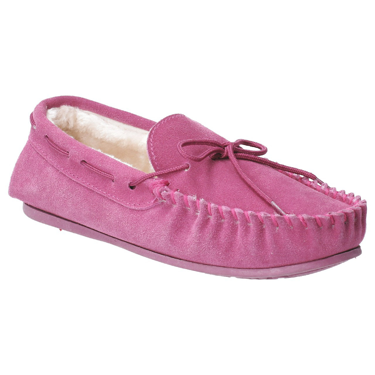 Grey | Ladies' Suede Hush Puppy Moccasin Slippers | Gift Discoveries