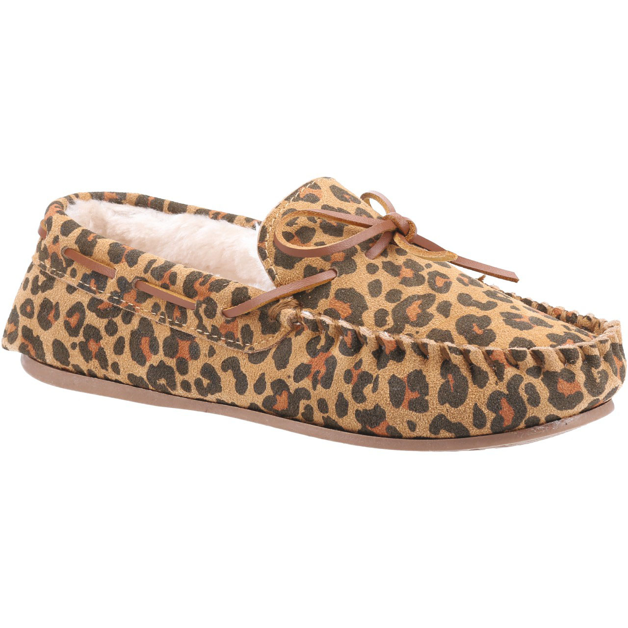 Leopard calf 2025 hair moccasin slippers