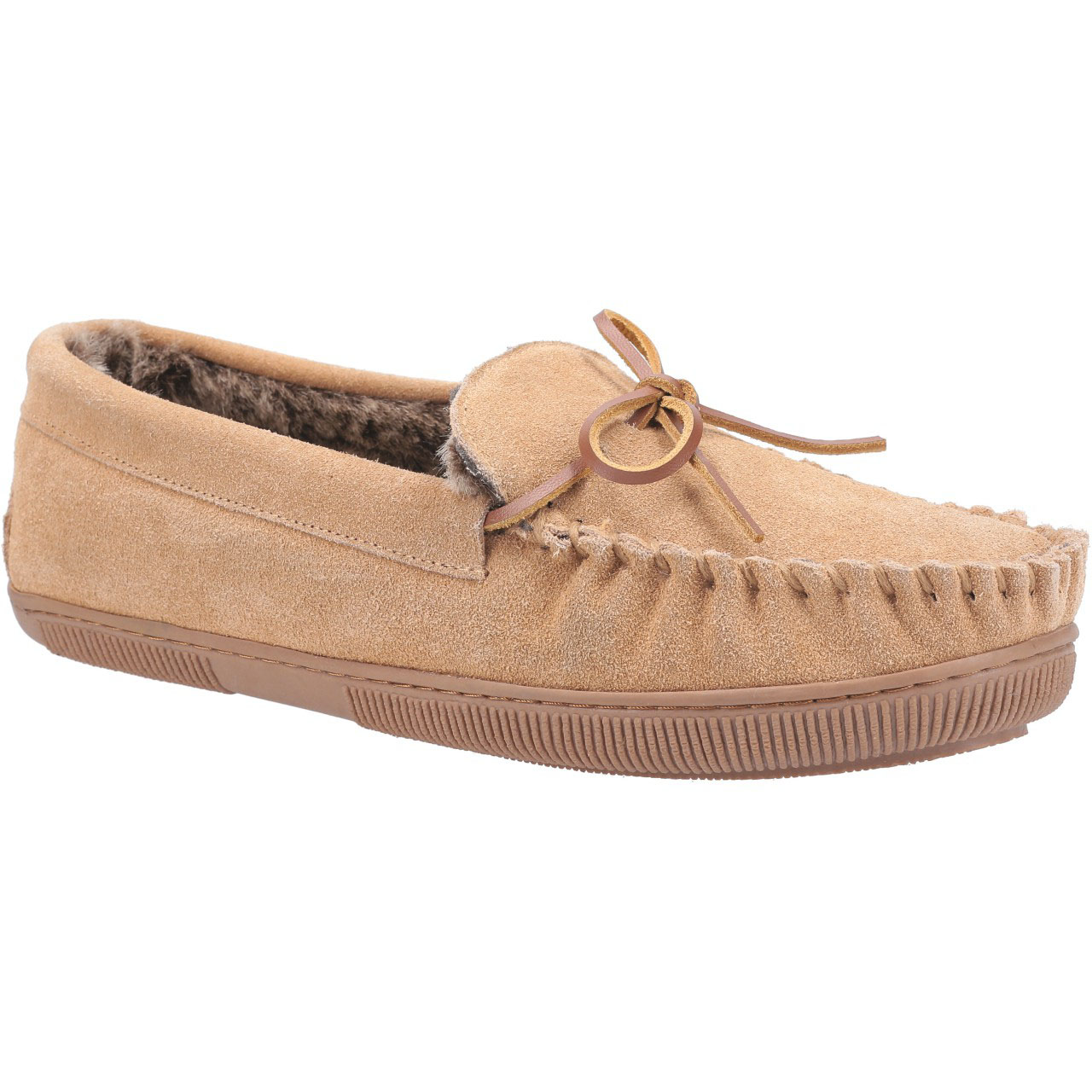 Suede moccasin best sale slippers womens