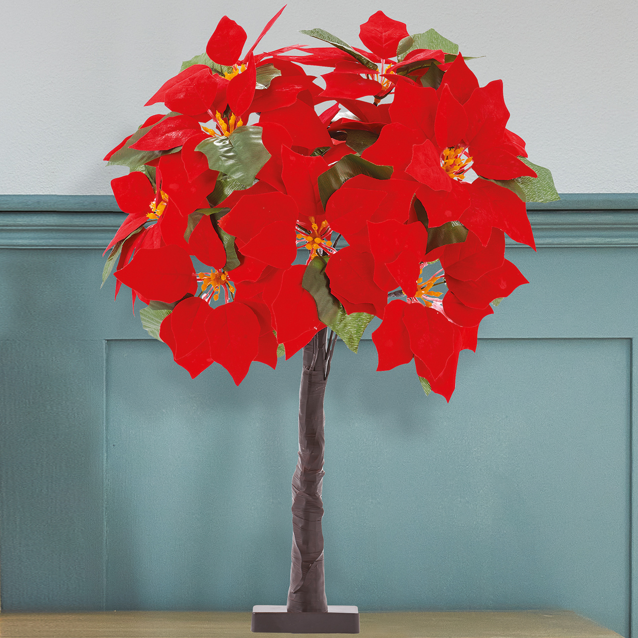 Free-Standing LED Poinsettia Decoration