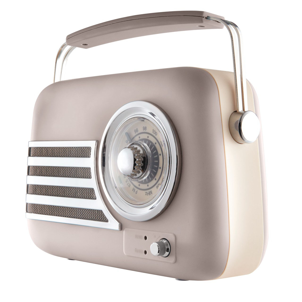 Taupe, Vintage Bluetooth Rechargeable Radio