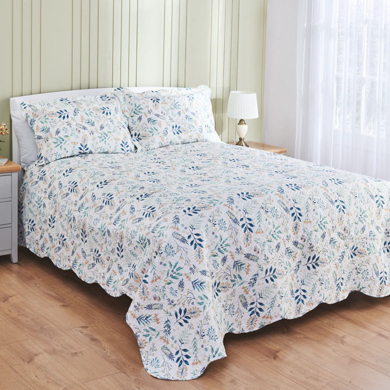 Double Fernly & Poppy Quilted Bedspreads Scott's of Stow