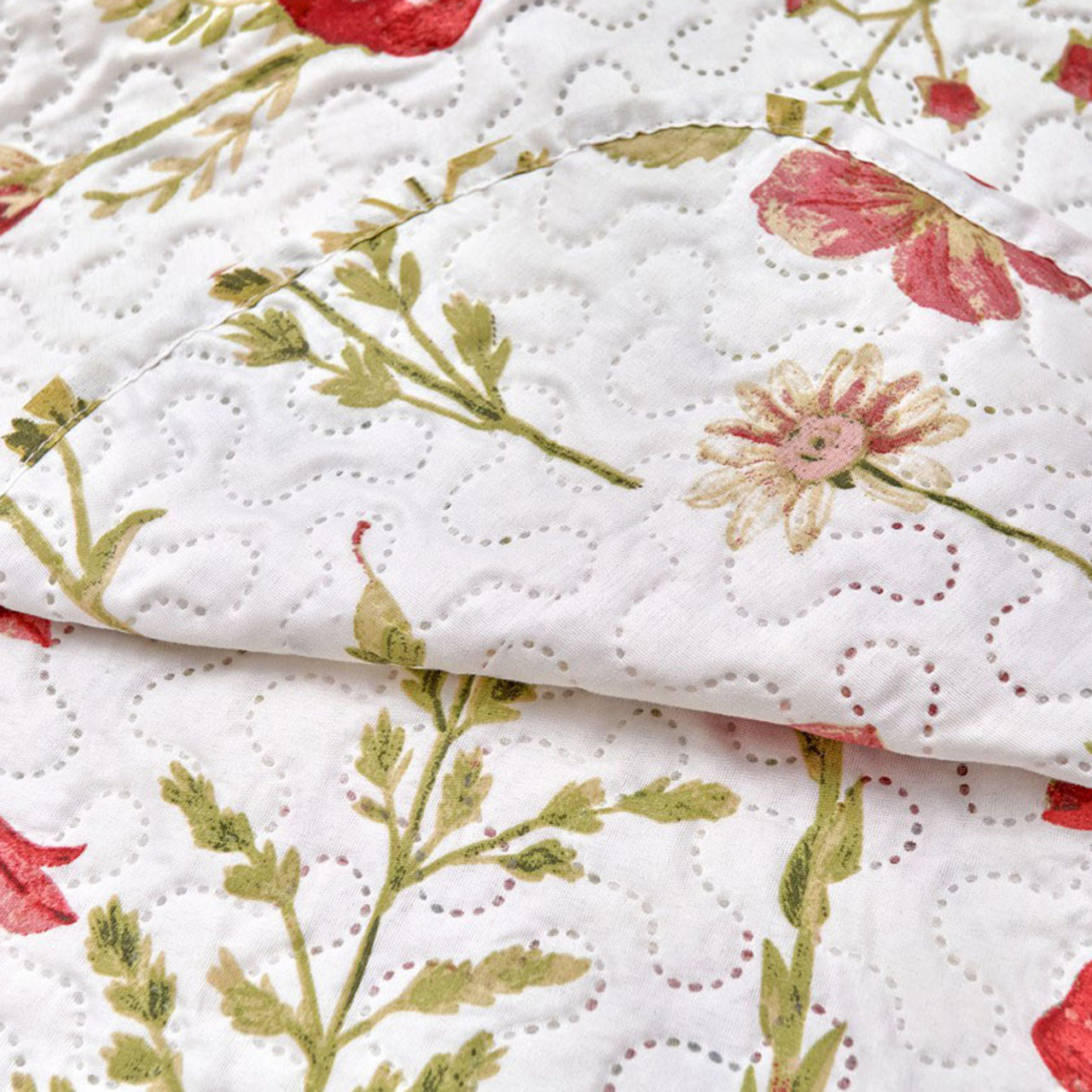 Double Fernly & Poppy Quilted Bedspreads Scott's of Stow