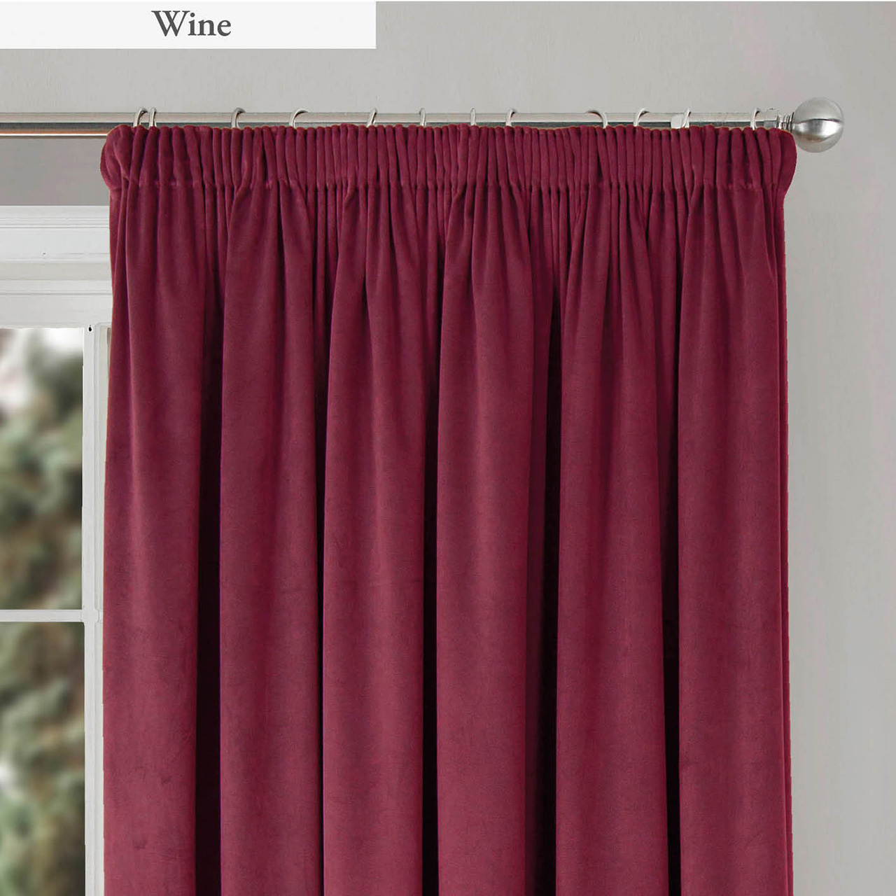Montreal Velour Lined Pencil Pleat Door Curtains