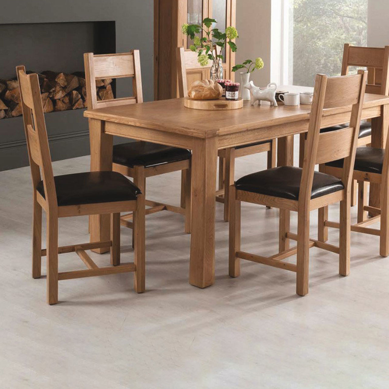 Solid oak extending dining online table and 4 chairs