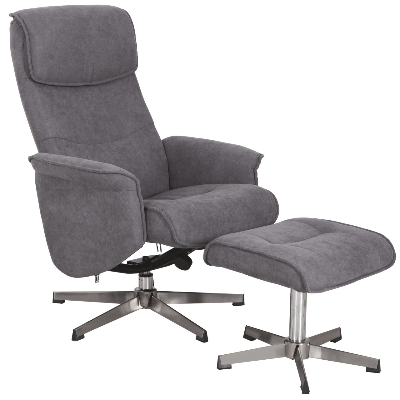 Fabric recliner 2024 chairs with footstool