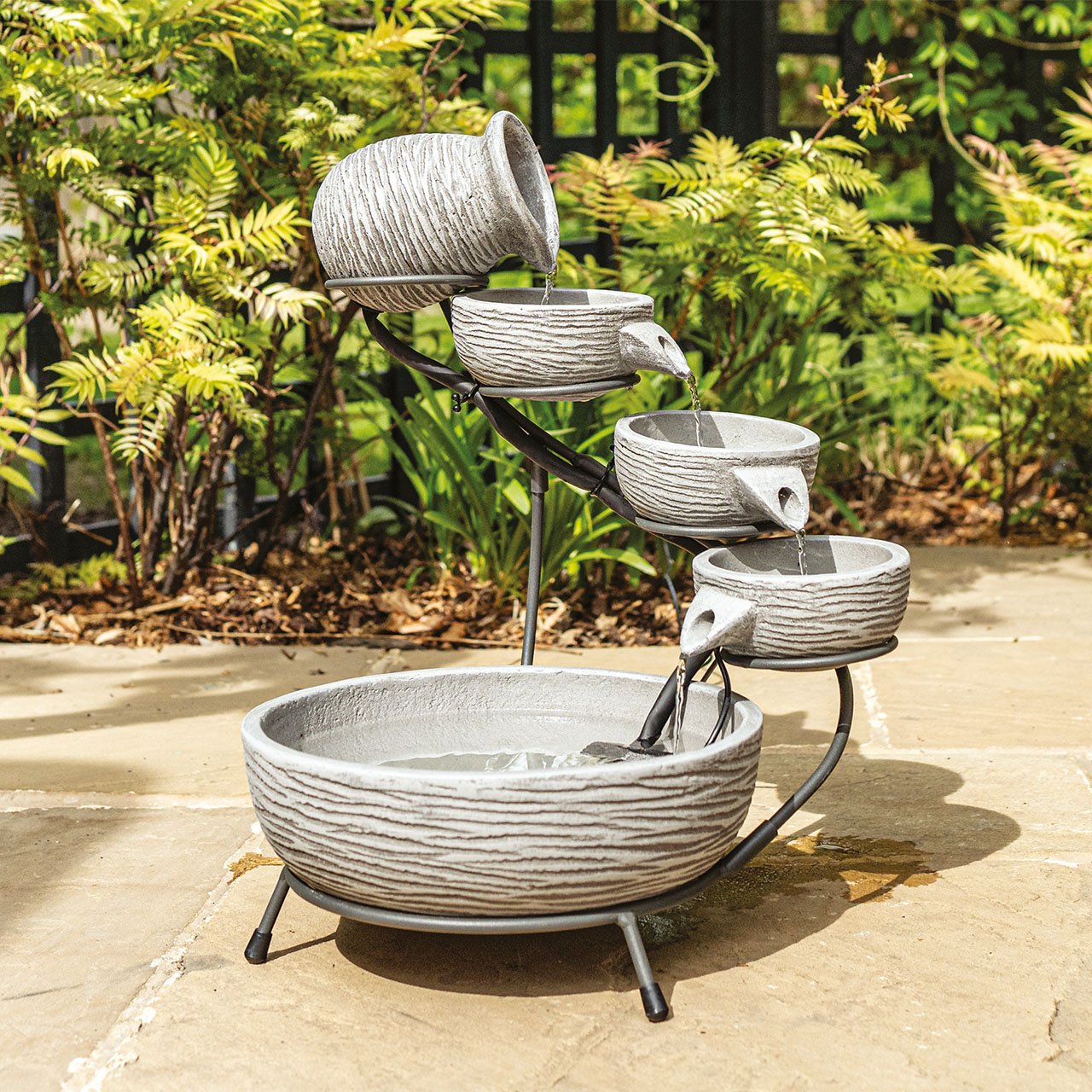 Posiedon Cascading Solar Fountain | Scott's of Stow