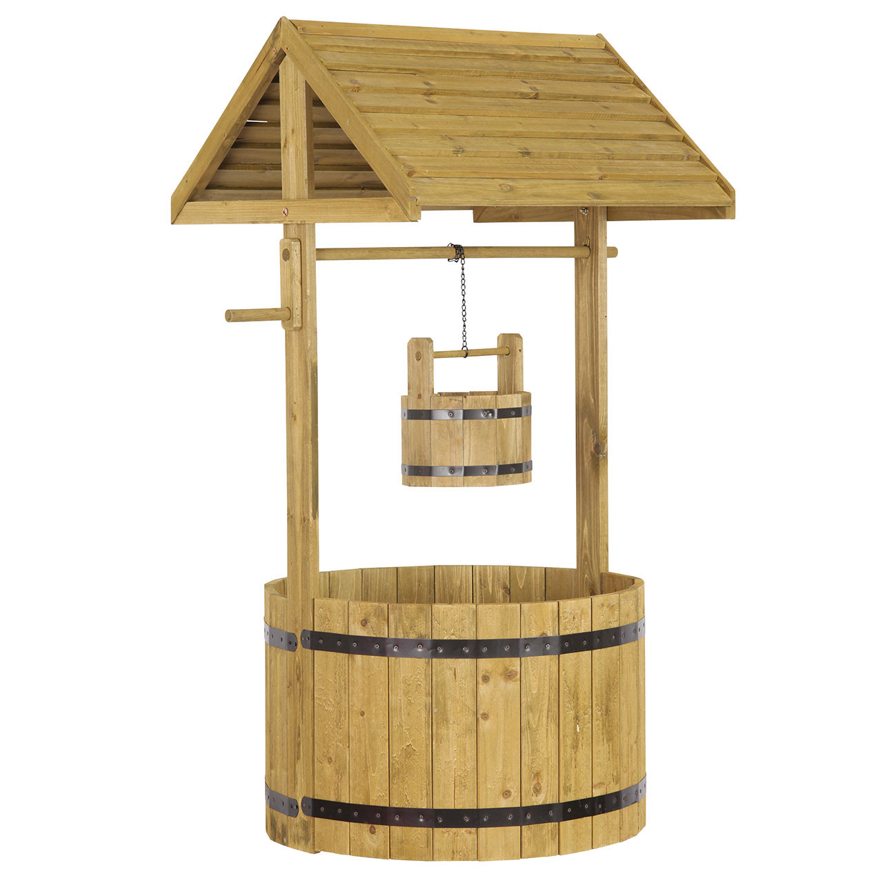 Wooden Wishing Well Planter