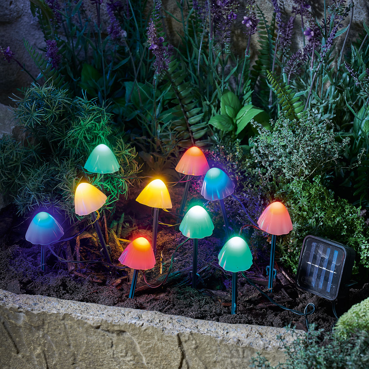 Solar Mushroom Lights - Set of 10