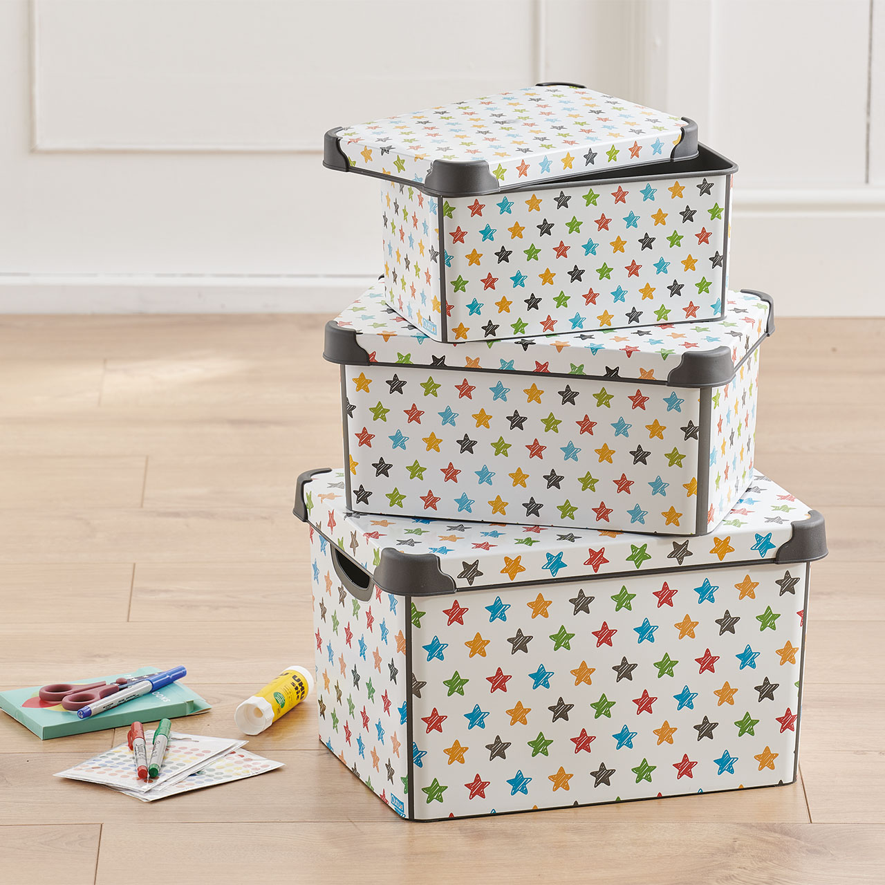 Printed Nesting Storage Boxes - Set of 3