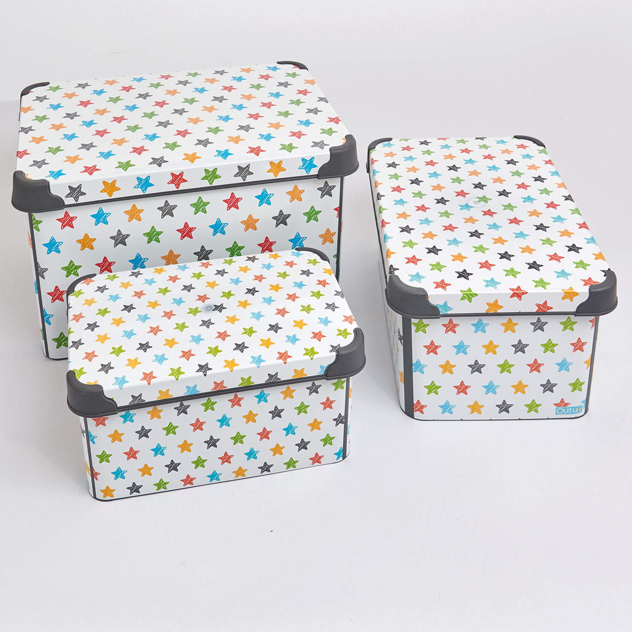 Printed Nesting Storage Boxes - Set of 3