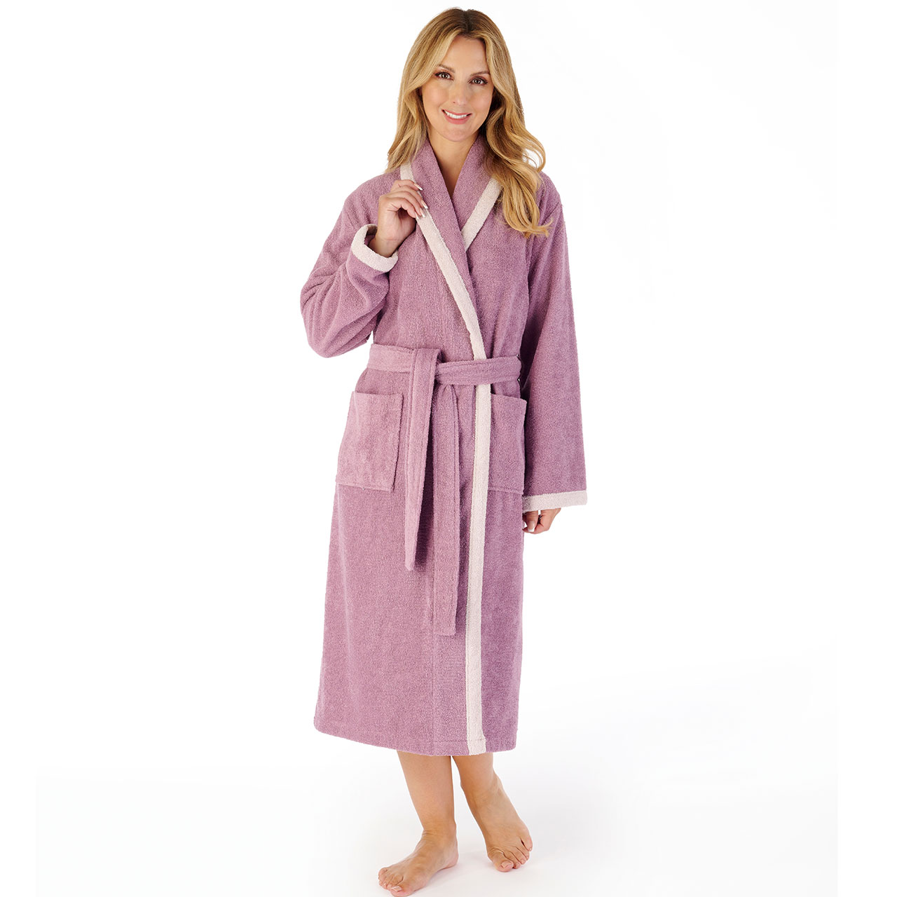 Contrast Detail Towelling Robe