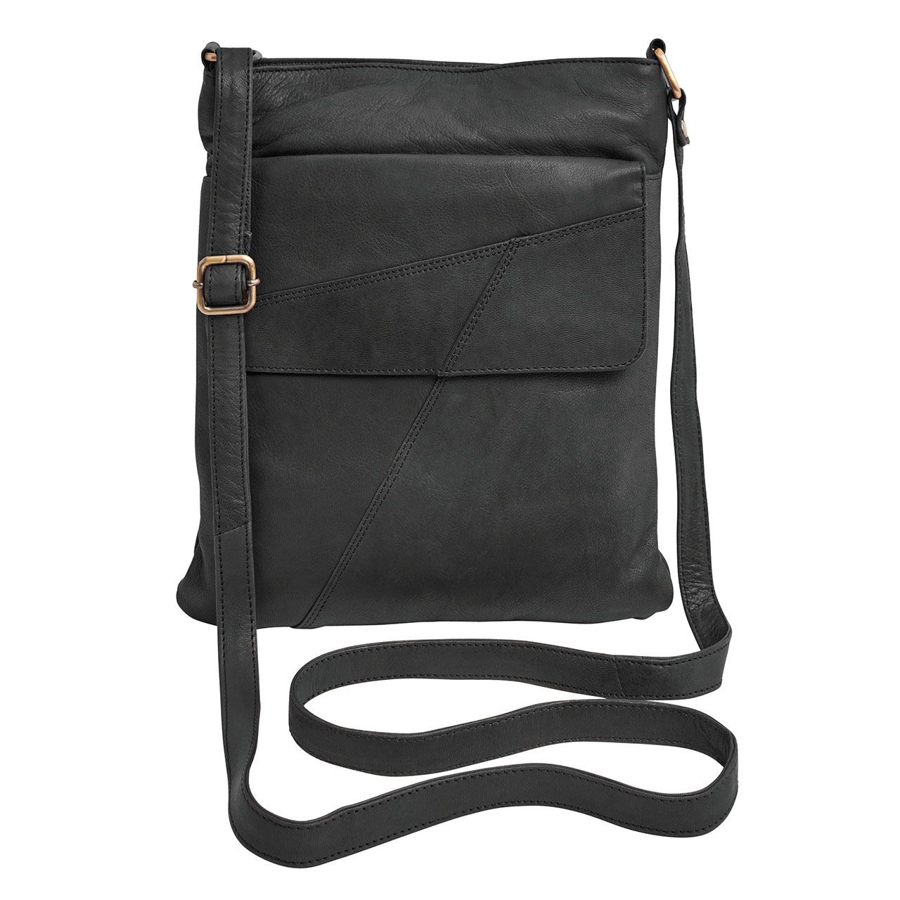 Soft black leather crossbody bag hot sale