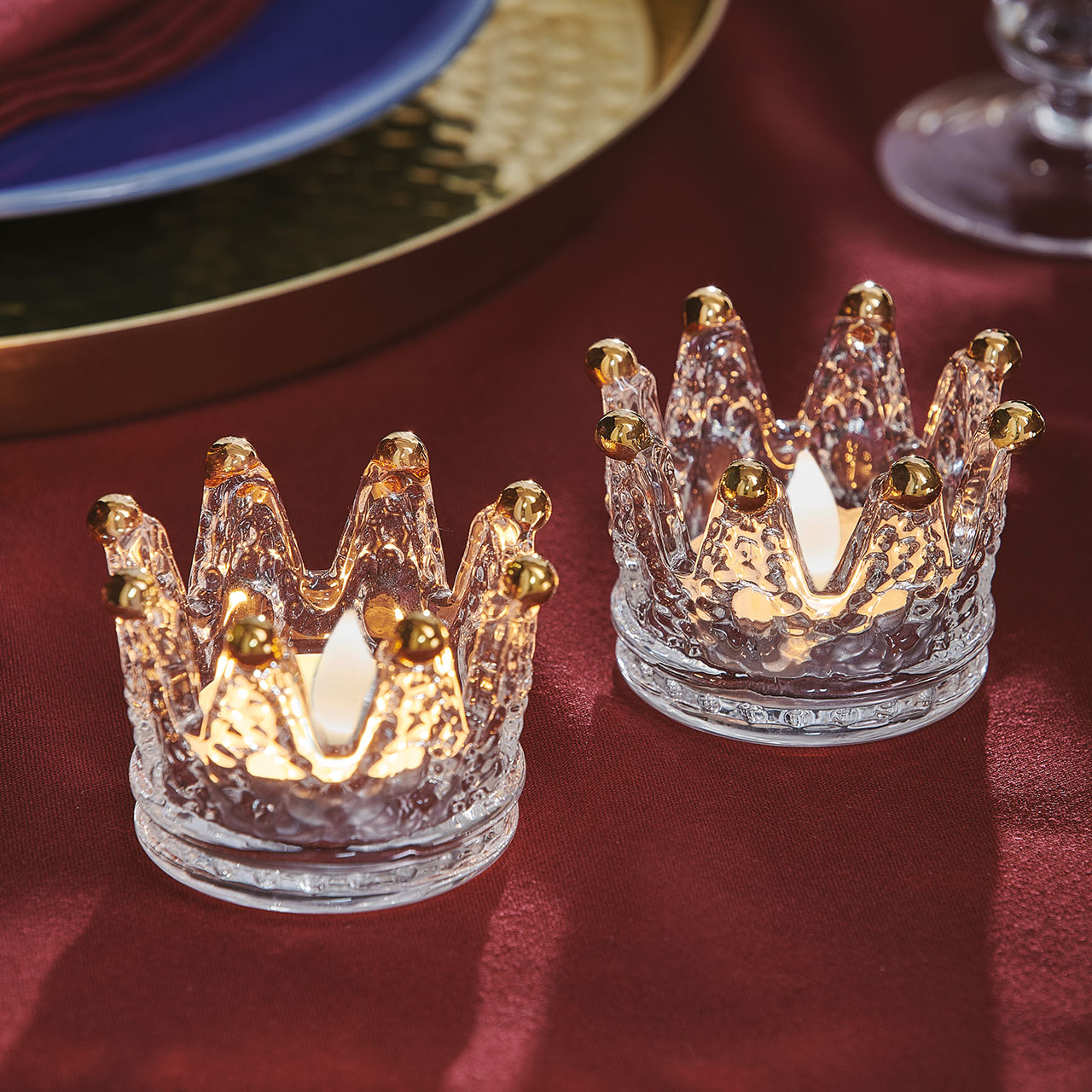 Crown Tealight Holders - Set of 2