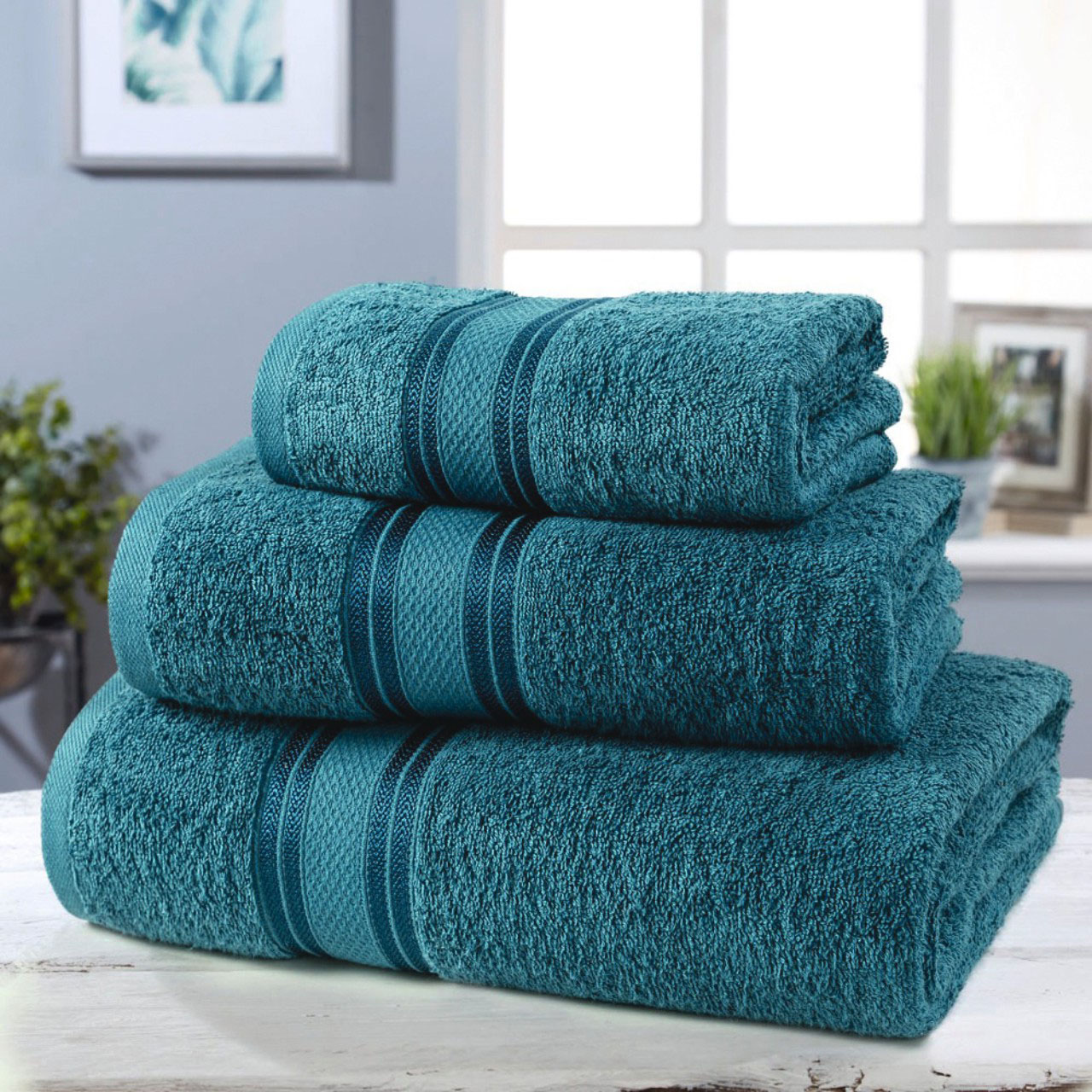 Blue | Plain Dye 5 Piece Cotton Towel Bale | Scott's of Stow