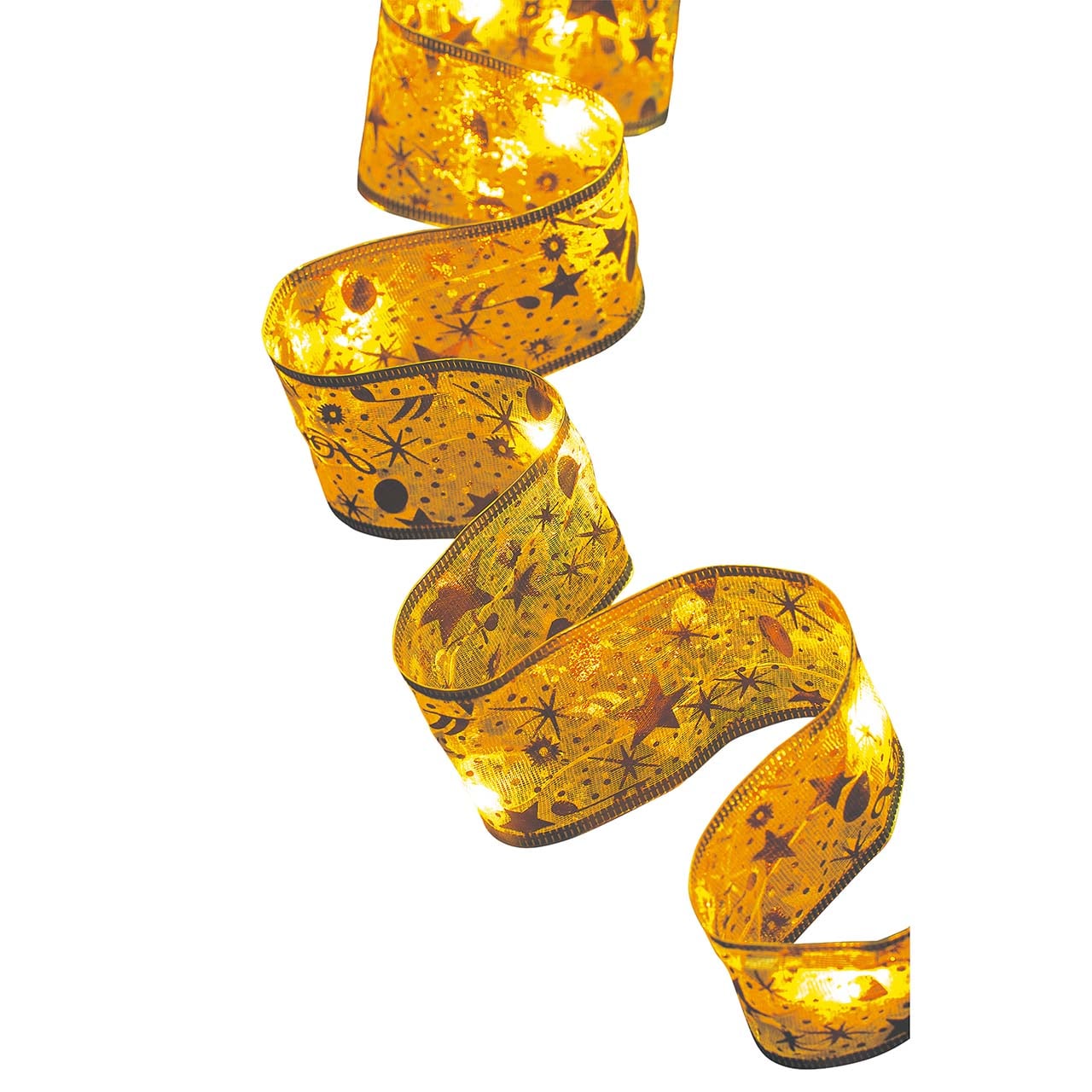Set of 2 LED Wired Ribbon Decorations