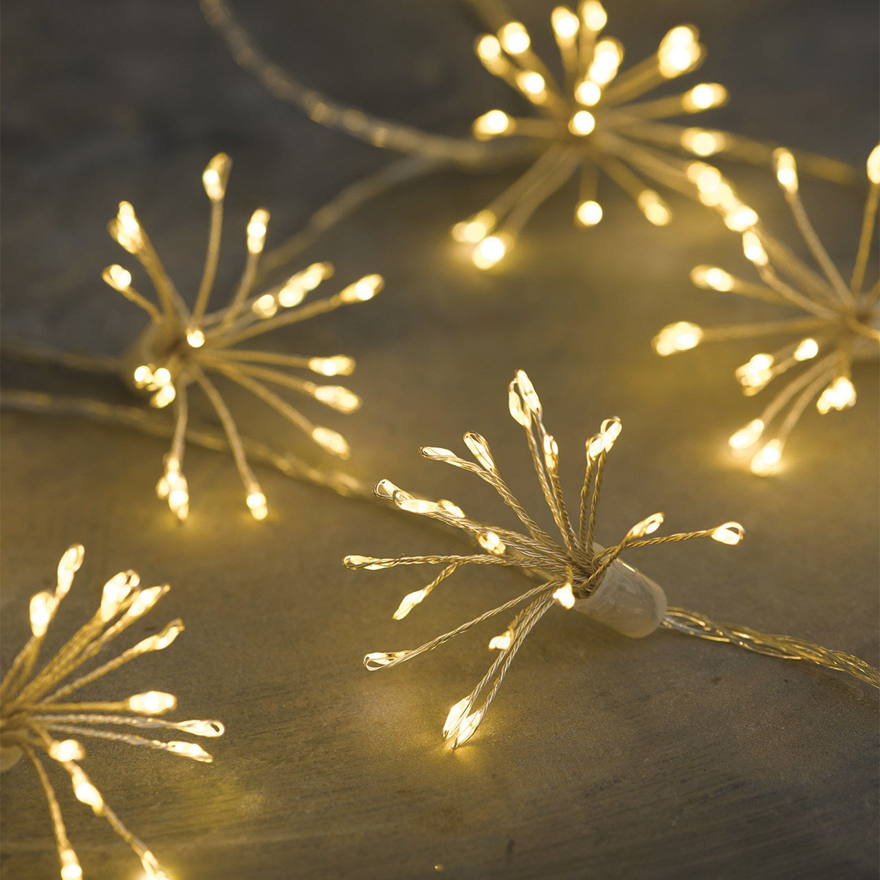 8ft Warm White LED Starburst Garland