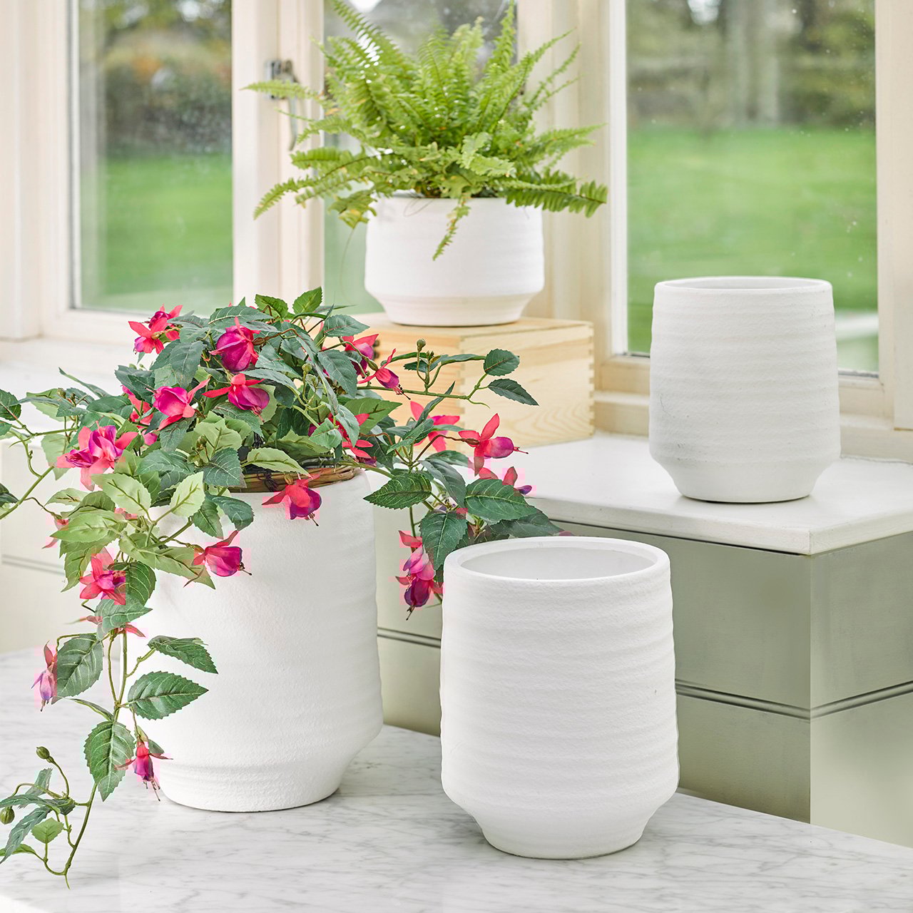 Giant White Terracotta Vase
