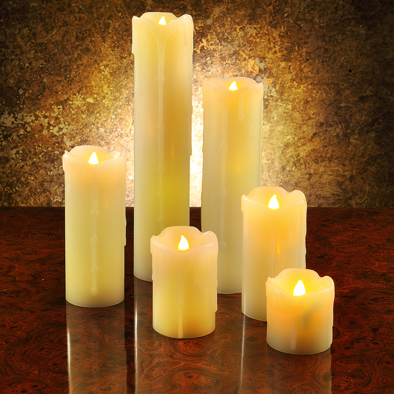 6 Authentic LED Wax Candles