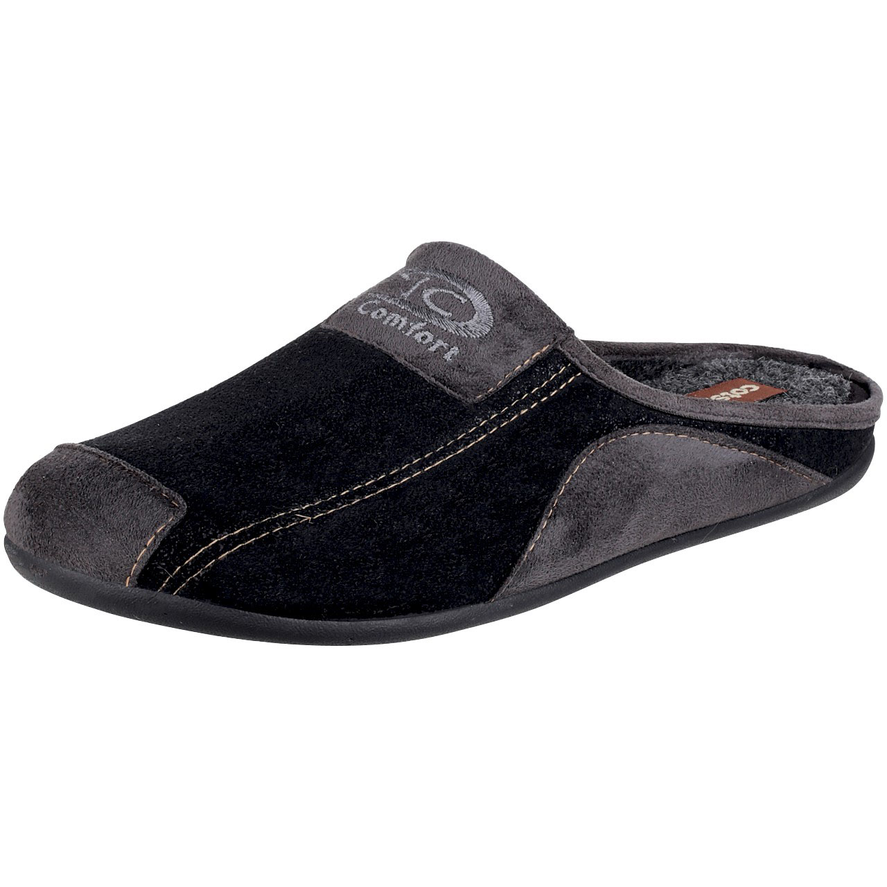 Mens black sale mule slippers