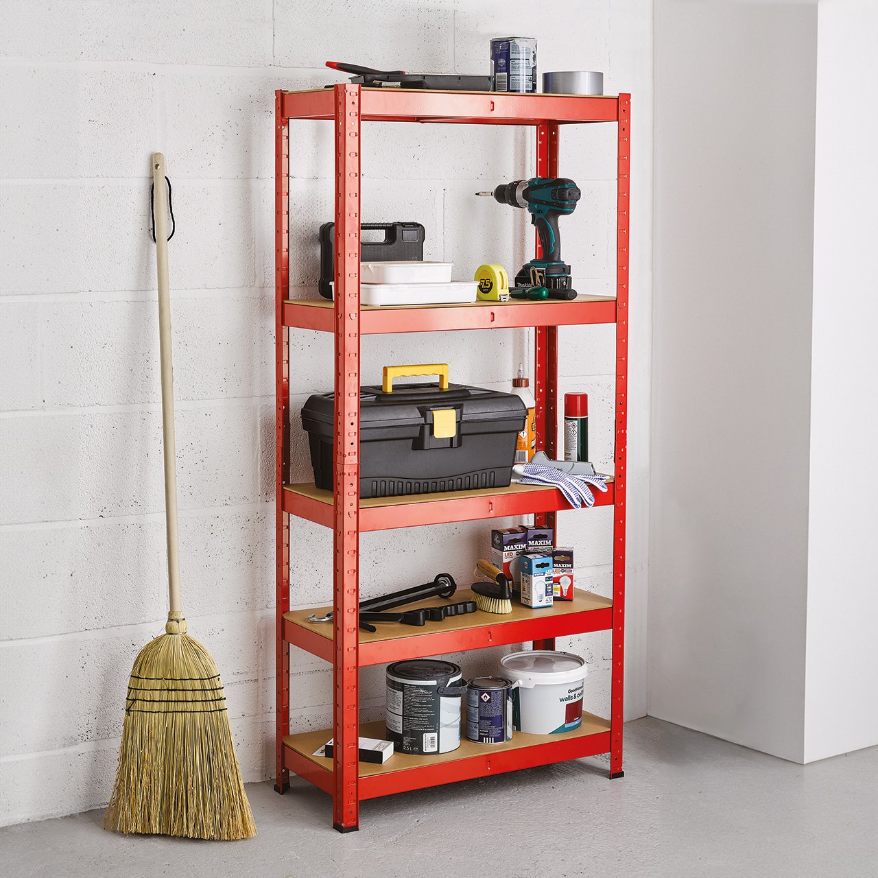 Heavy-Duty Steel No Tools Shelving Unit