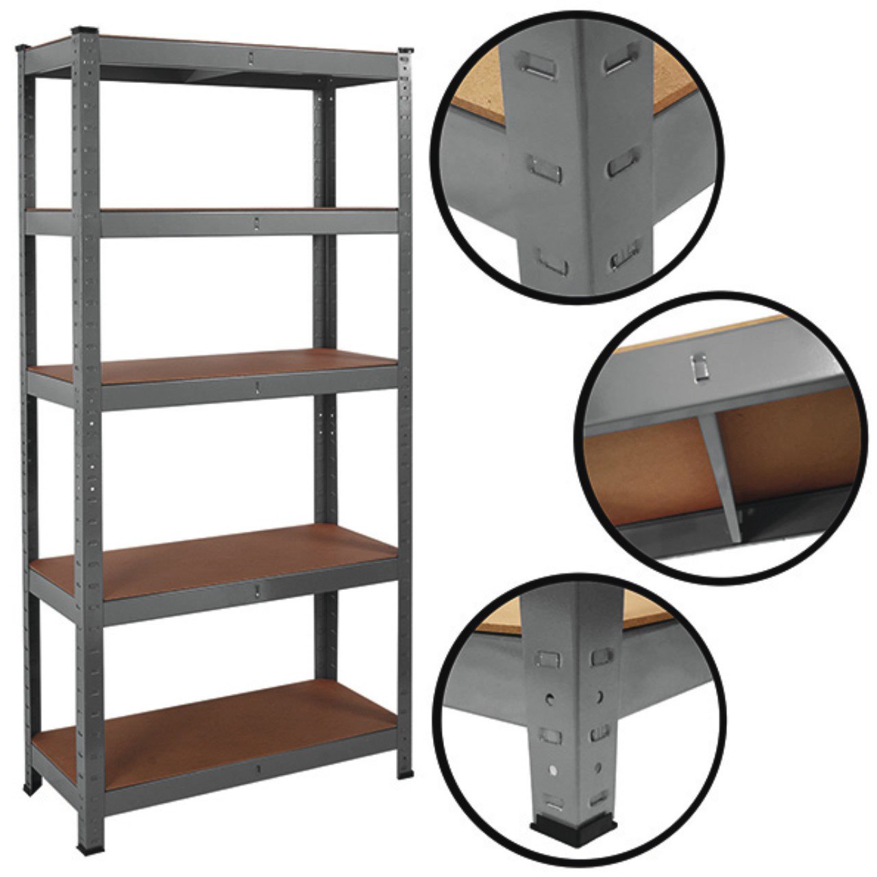 Heavy-Duty Steel No Tools Shelving Unit