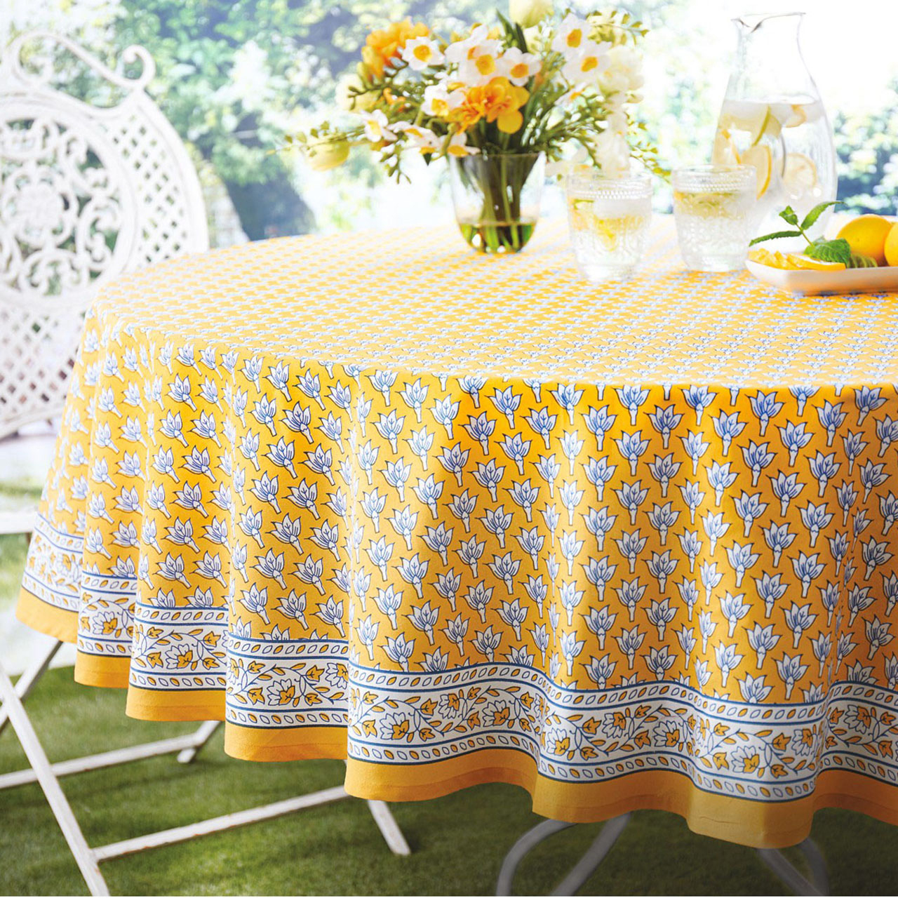 Traditional Indian Hand Printed Tablecloth