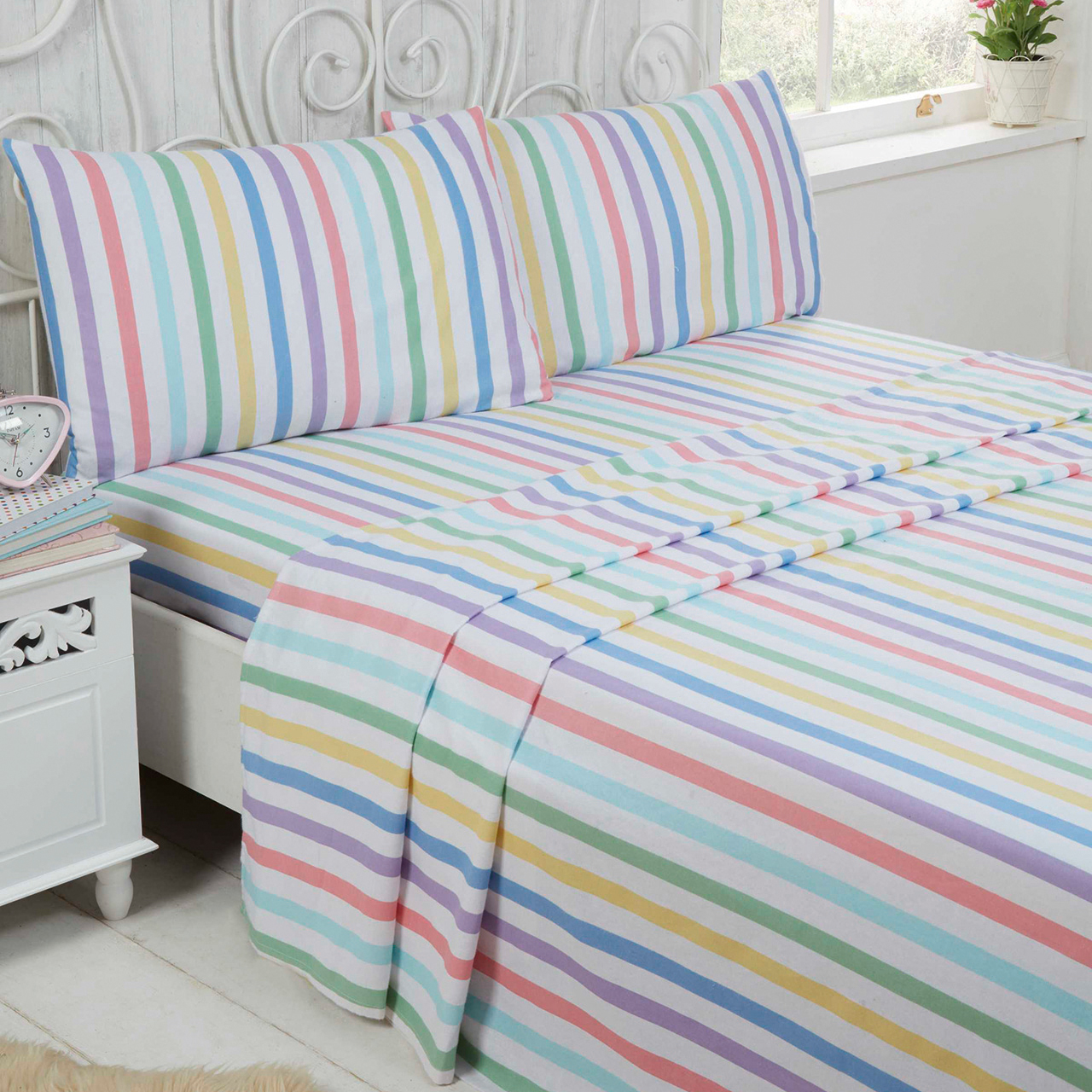 Candy Striped Brush Cotton Sheets