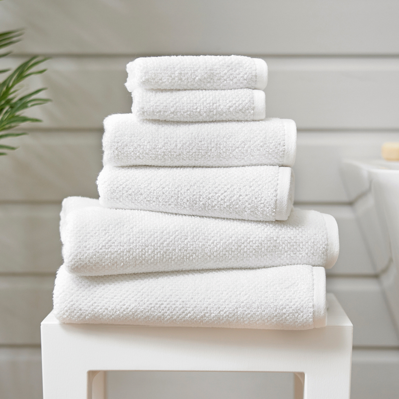 6-Piece Luxury Bath Towel Set - 100% Cotton Quick Dry Zero Twist Super Soft Beige