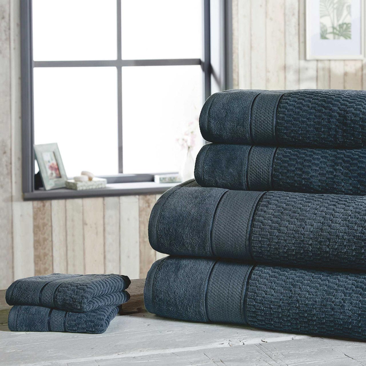 Grey and ochre online towels