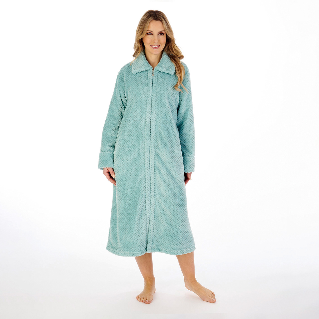 Zip Front Collared Robe