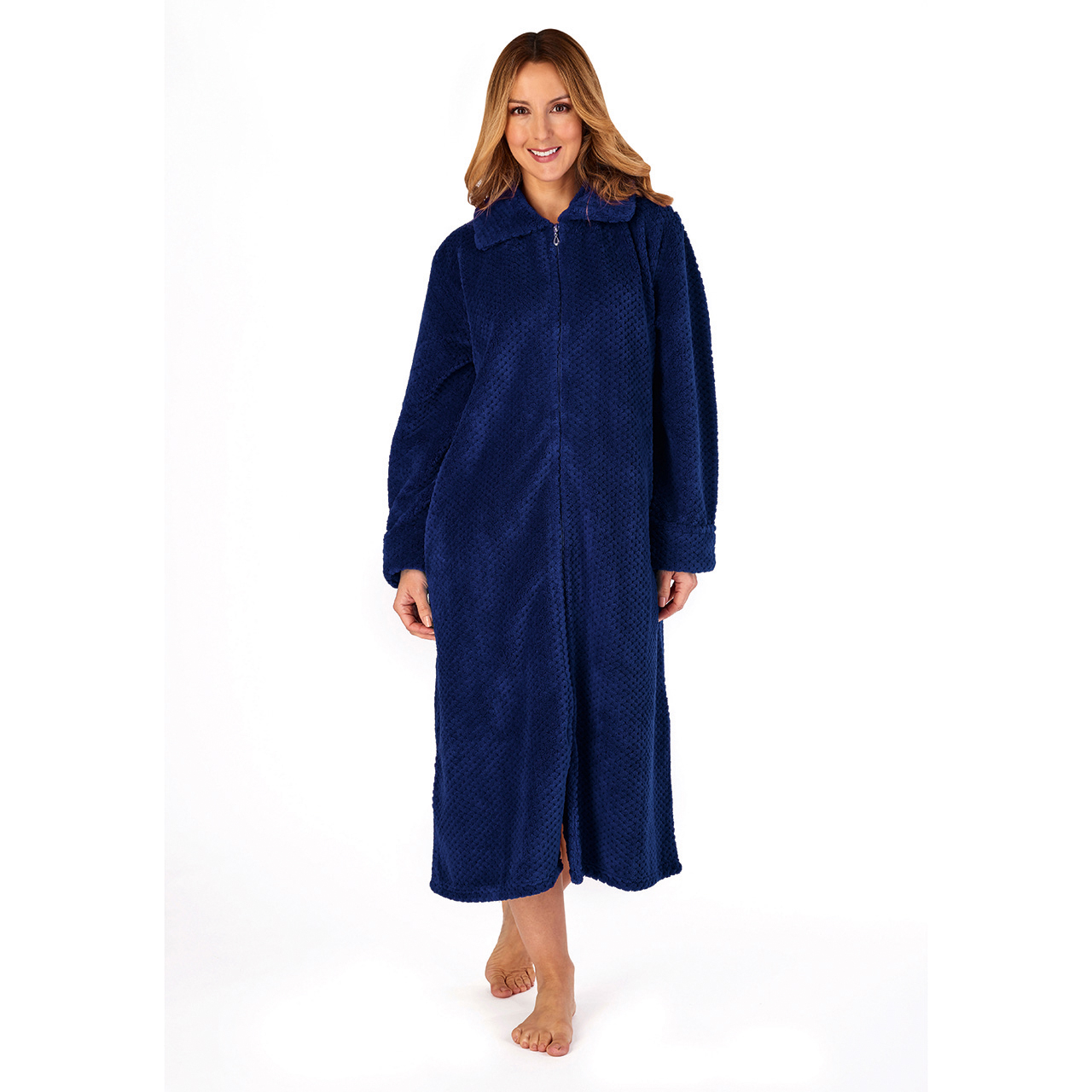 Zip Front Collared Robe