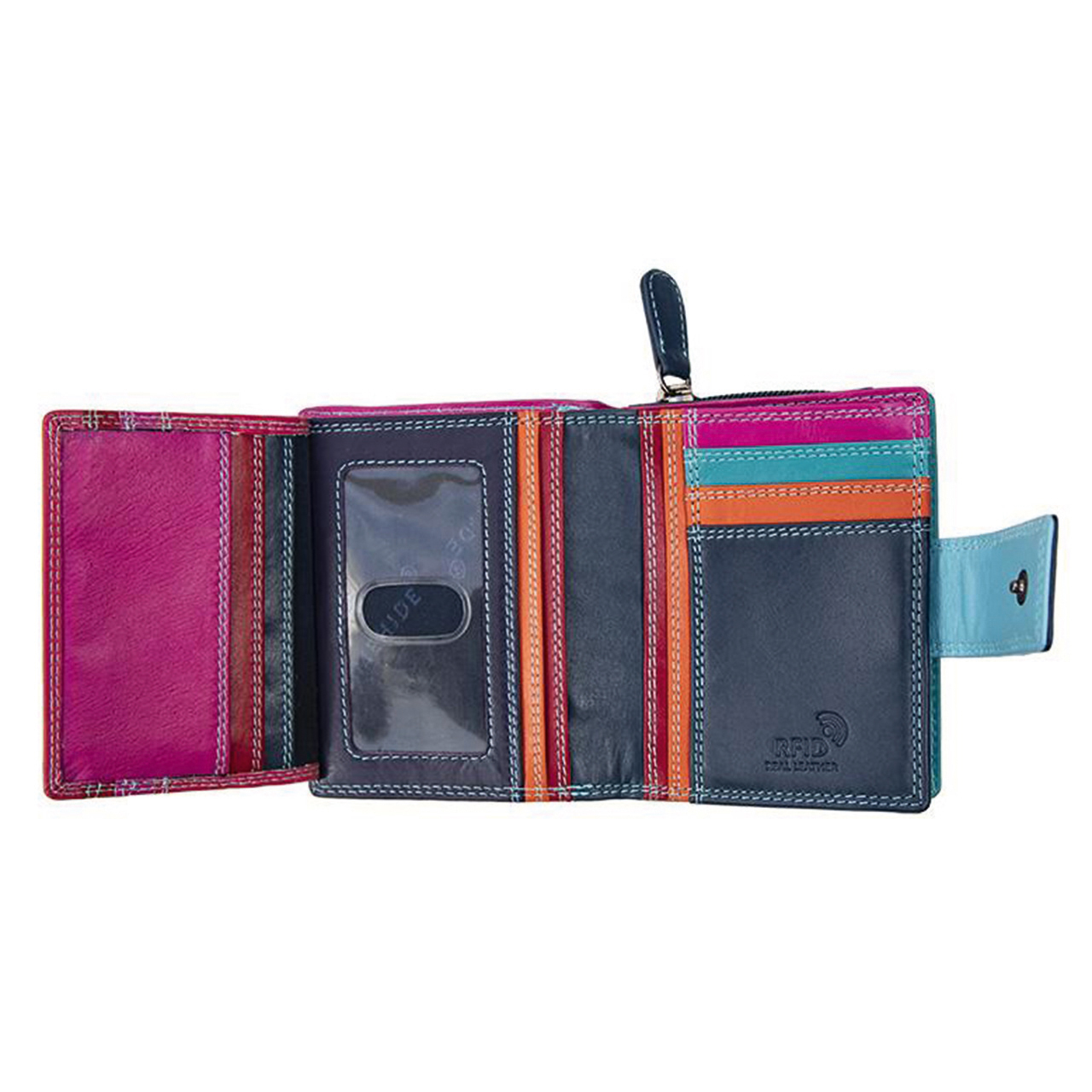 Colour Block Leather Purse