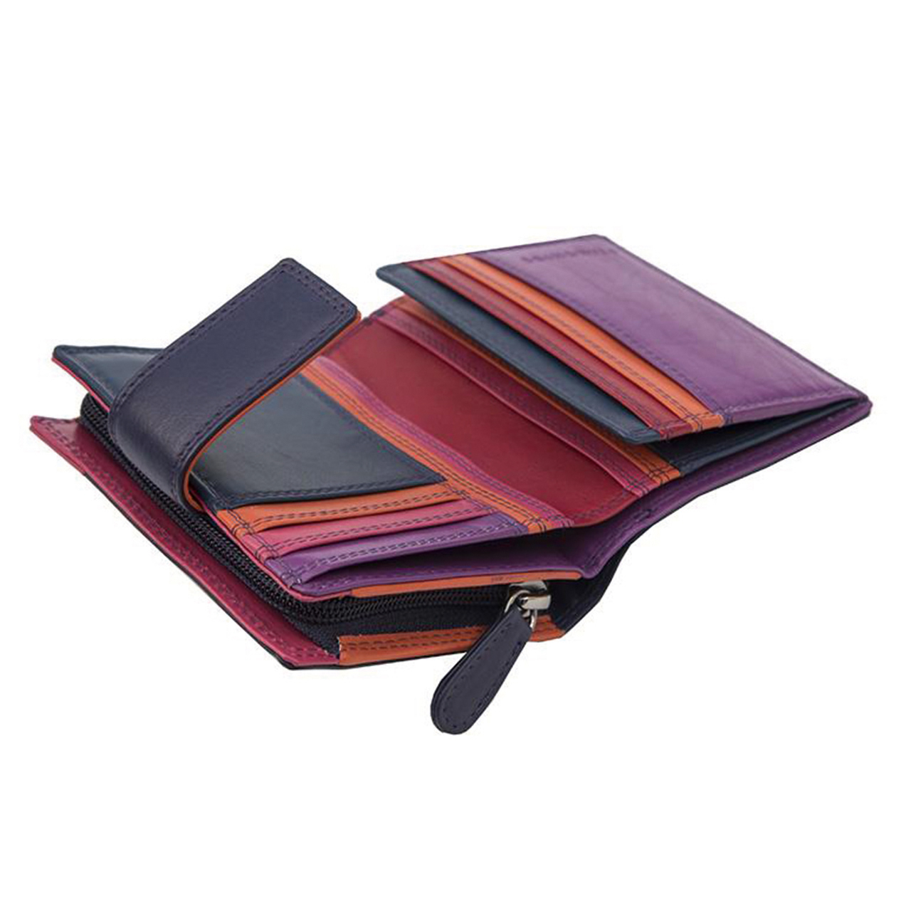 Colour Block Leather Purse