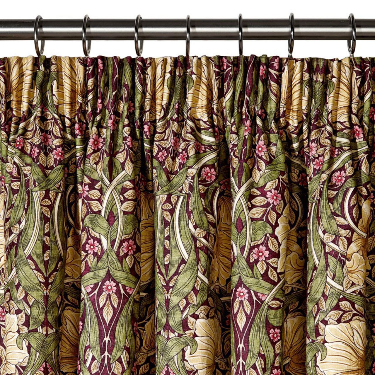 Pimpernel Aubergine William Morris Ready Made Curtains Home