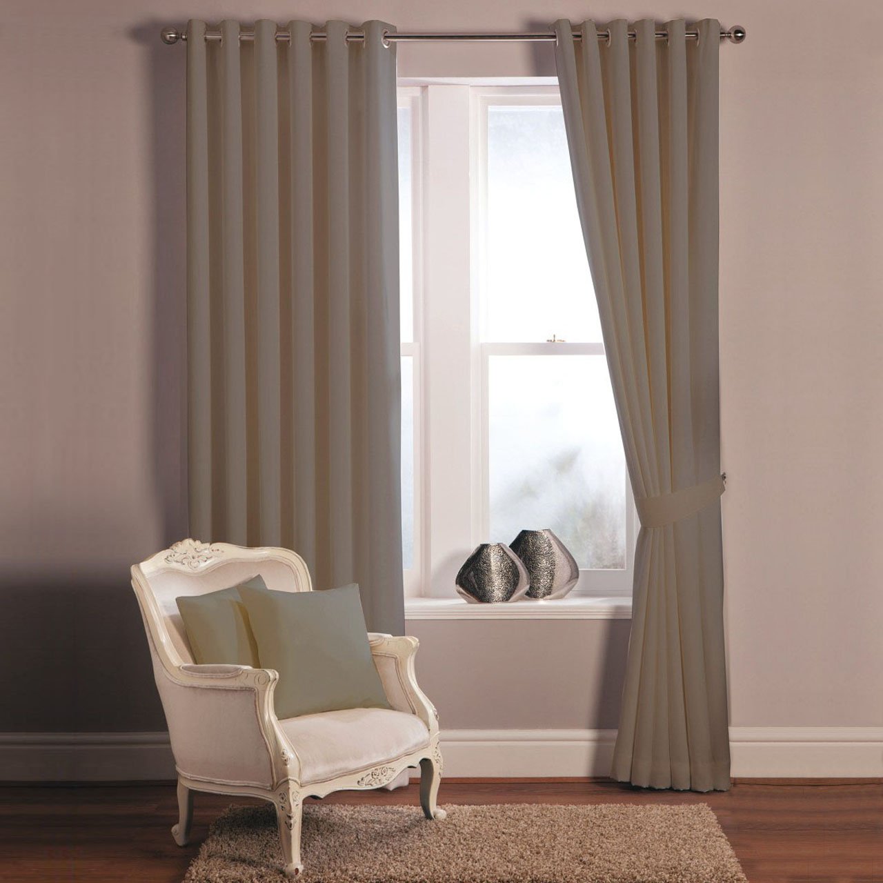 Latte Woven Blackout Eyelet Curtains Scotts Of Stow 0991