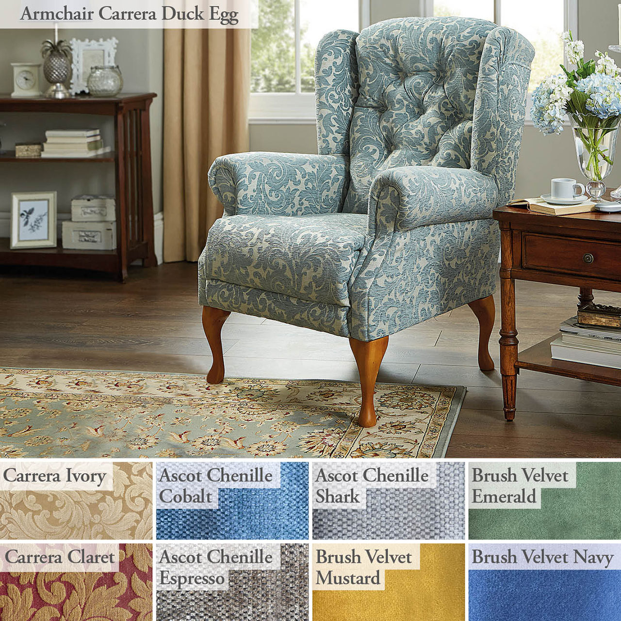 Queen Anne Sofa & 2 Standard Armchairs
