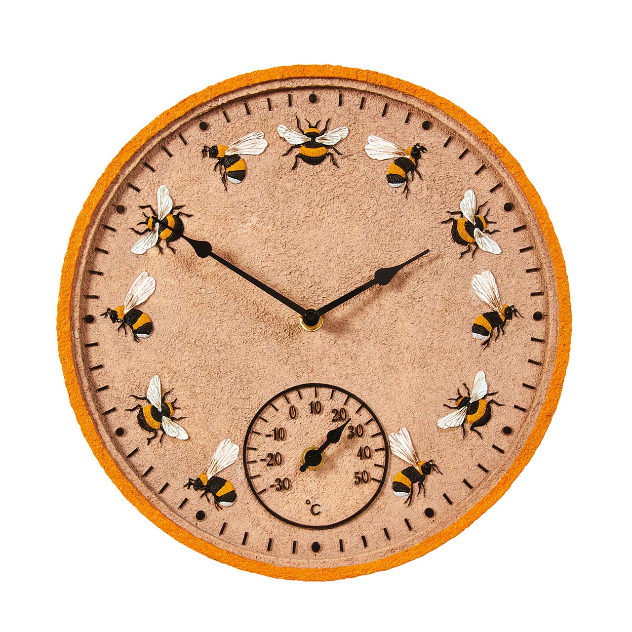 Bee Wall Clock and Thermometer