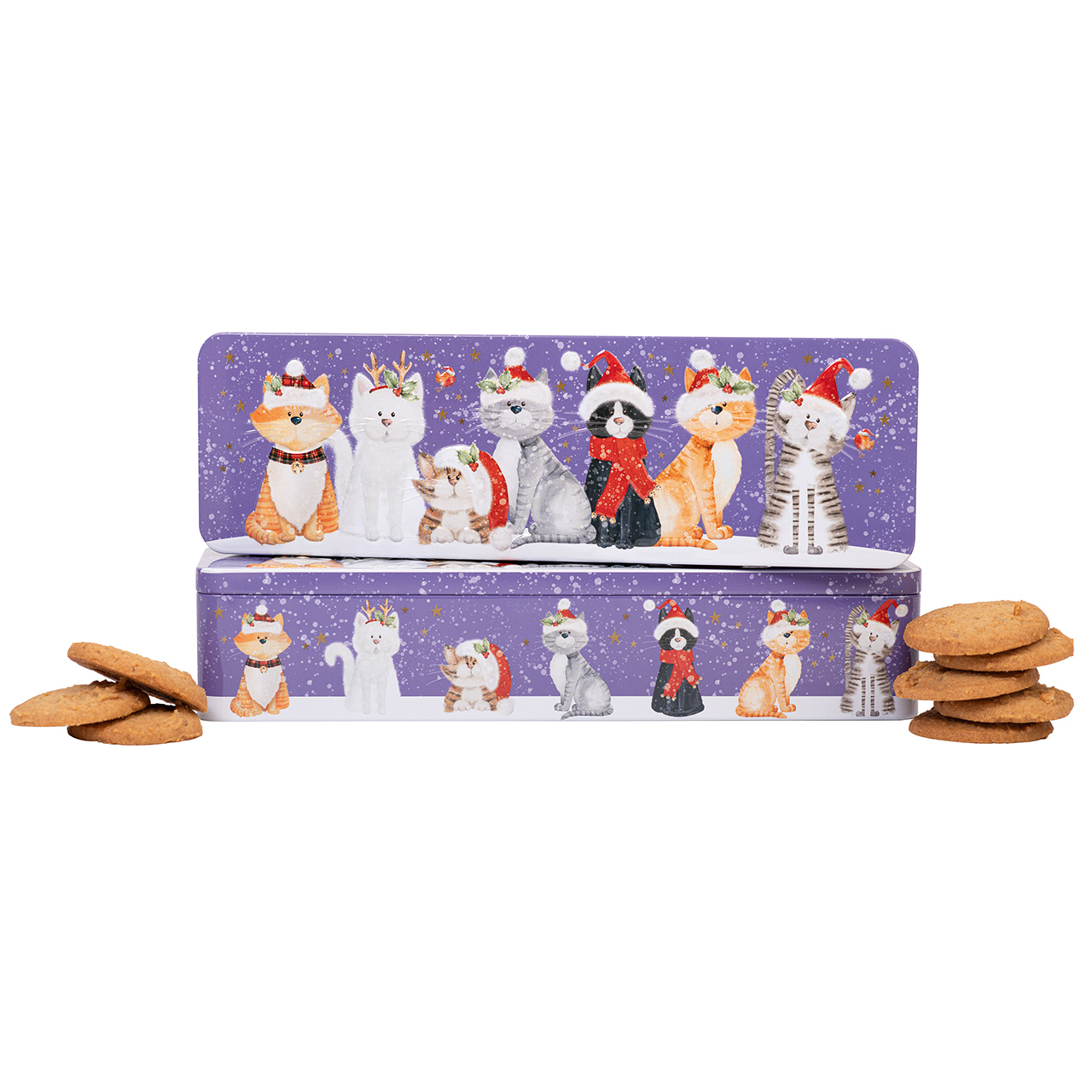 Christmas Cats Biscuit Tin
