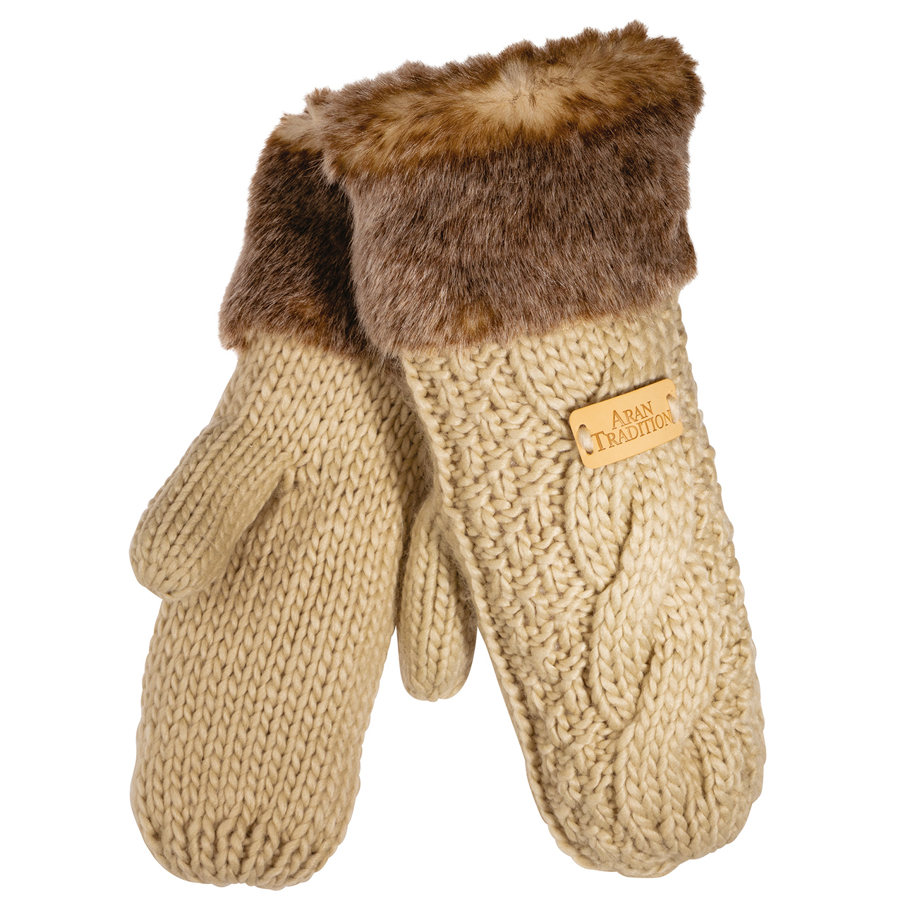 Aran Fur Cuff Mitts