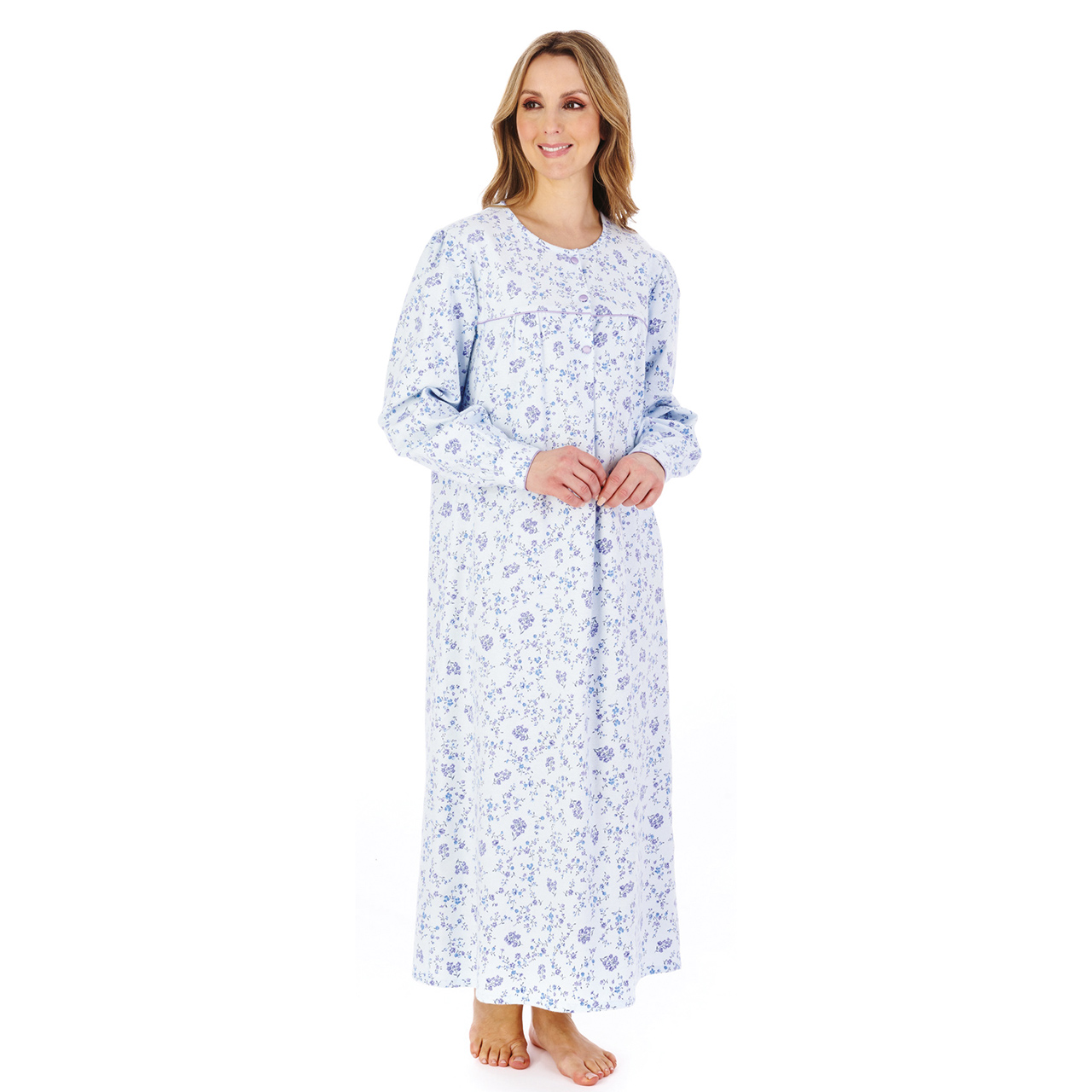 Long brushed 2025 cotton nightdress