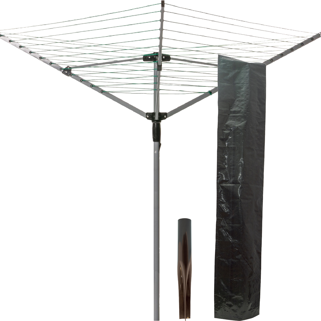 4-Arm Airer with Ground Spike and Cover