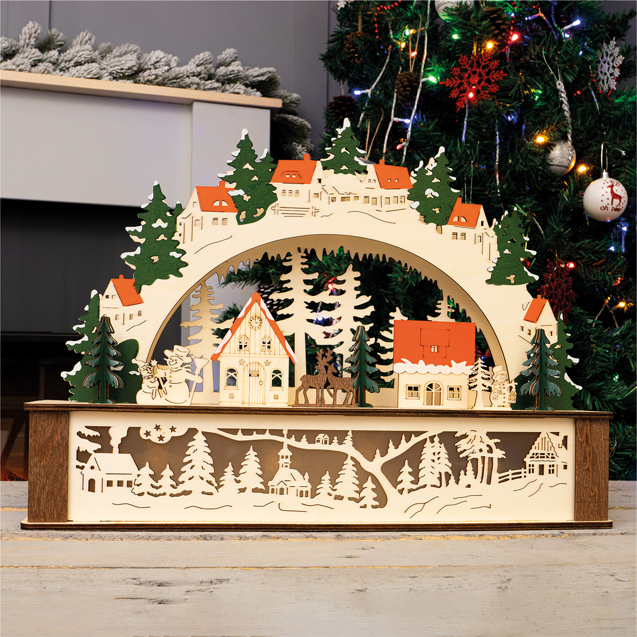 Wooden Festive Light-Up Arch