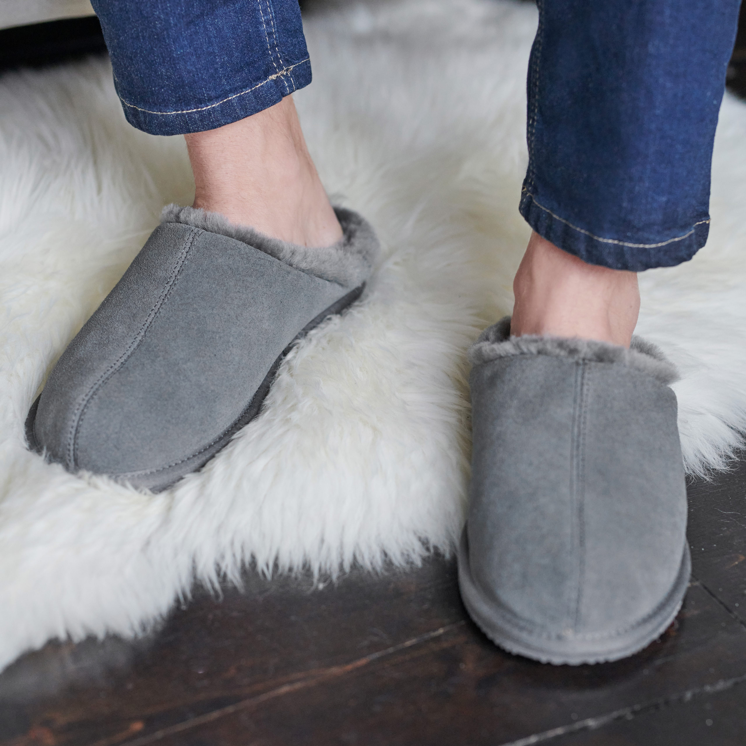 Suede & Sheepskin Mule