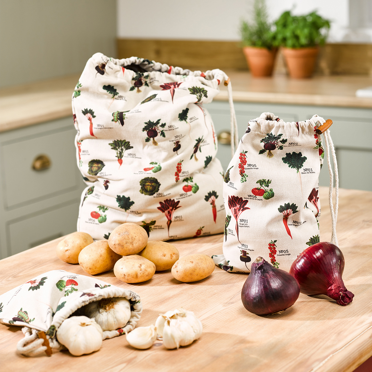 RHS Vegetable Storage Bags - Set of 3